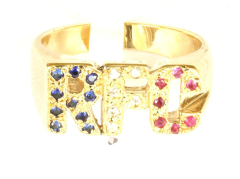 9ct Gemset R.F.C.(red,white,blue)