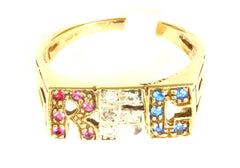 9ct Gemset R.F.C (red,white,blue)