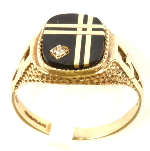 9ct C.Z Gents Onyx