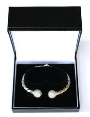9ct white &yellow gemset torque