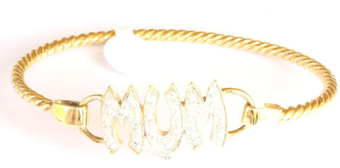 9ct Gemset Mum Front Clip Twist