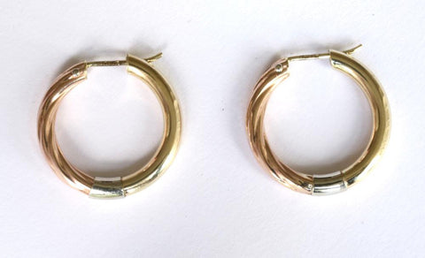9ct Rose Gold & Yellow Gold Twist & Plain