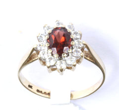 9ct Cubic Zirconia & Red Stone