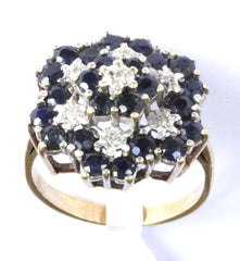 9ct Diamond & Sapphire Cluster