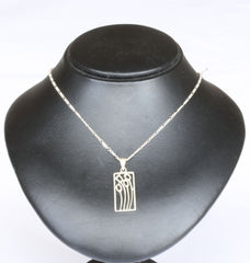 Silver Figaro Chain with Mackintosh Pendant