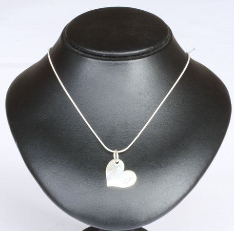 Silver Snake Chain with Heart Pendant