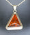 Silver Bar Chain with Amber Pendant