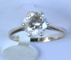 Silver C.Z Solitaire