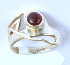 Silver Red Stone Celtic Design