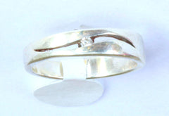 Silver Diamond Chip Band
