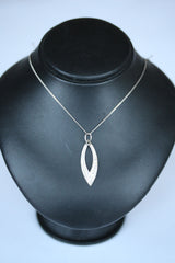 Silver Curb Chain & Crystal Drop