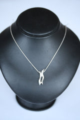 Silver Snake Chain & Diamond Chip Squiggle