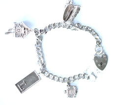 Silver Charm Bracelet with 4 x Charms