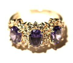 Silver 3 Blue Stone & Cubic Zirconia