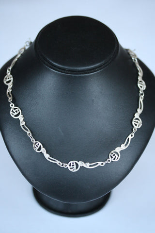 Silver Mackintosh Roses Necklate