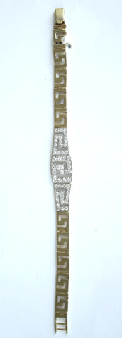 9ct Gemset Greek Key Design