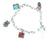 Silver T-Bar Charm With 4 Charms