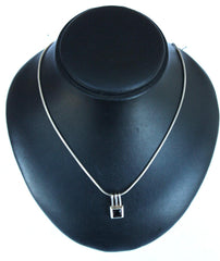 Silver Snake Chain & Red Stone