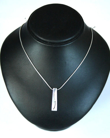 Silver Snake Chain & Diamond Chip Squiggle