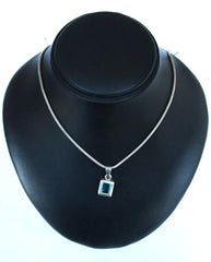 Silver Snake Chain & Blue Stone