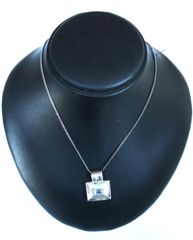 Silver Fine Chain & Cubic Zirconia Drop